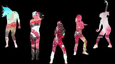 五个青春活力美女舞动舞蹈剪影AE模板视频的预览图